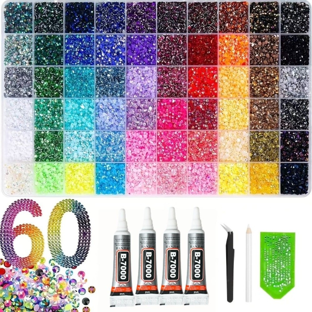 Resin Jewelry Kit - Multicolor Resin Rhinestone Kit Sparkling Mixed