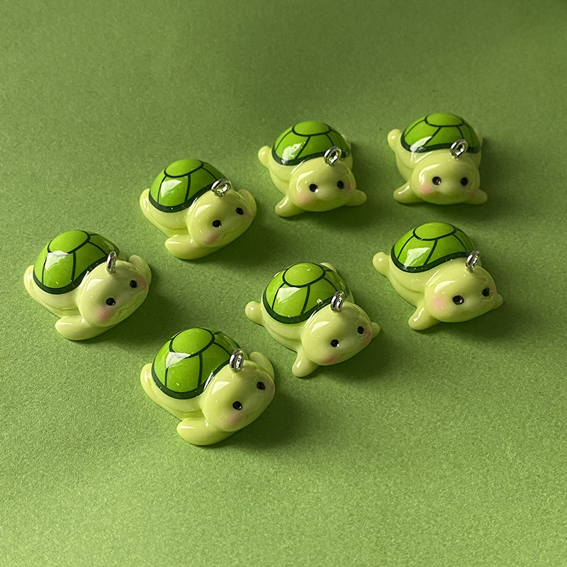 Resin Craft Projects - 10pcs Funny Green Turtle Resin Charms