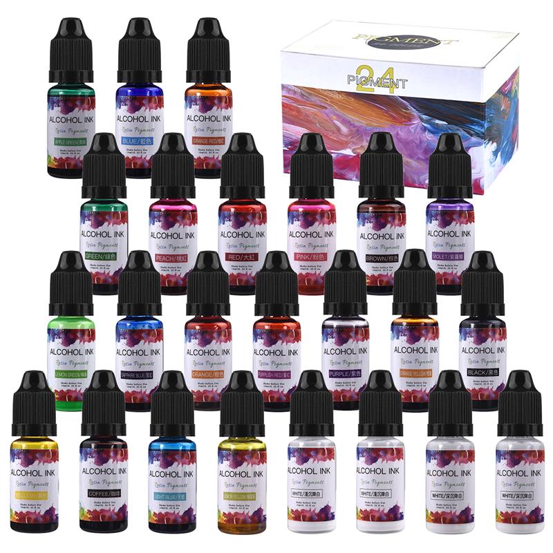 24 Color/Set 10ml  Resin Pigme - Resin Dye Alcohol 评论和价格