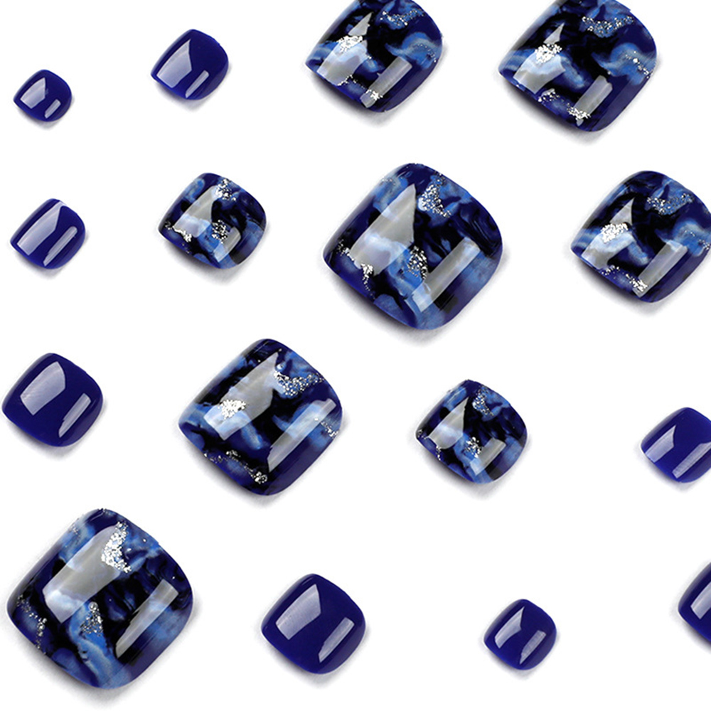 24pcs Glossy Blue False Toenai - Resin Craft Material 评论和价格