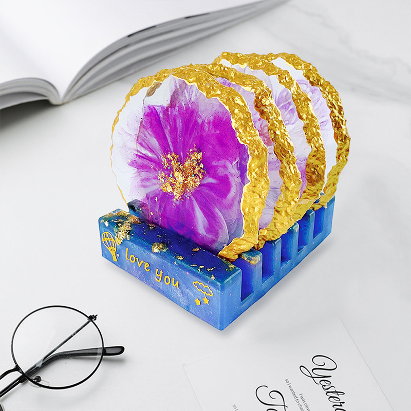DM413 Drusy Coaster Resin Mold - Serving Tray Mold 评论和价格