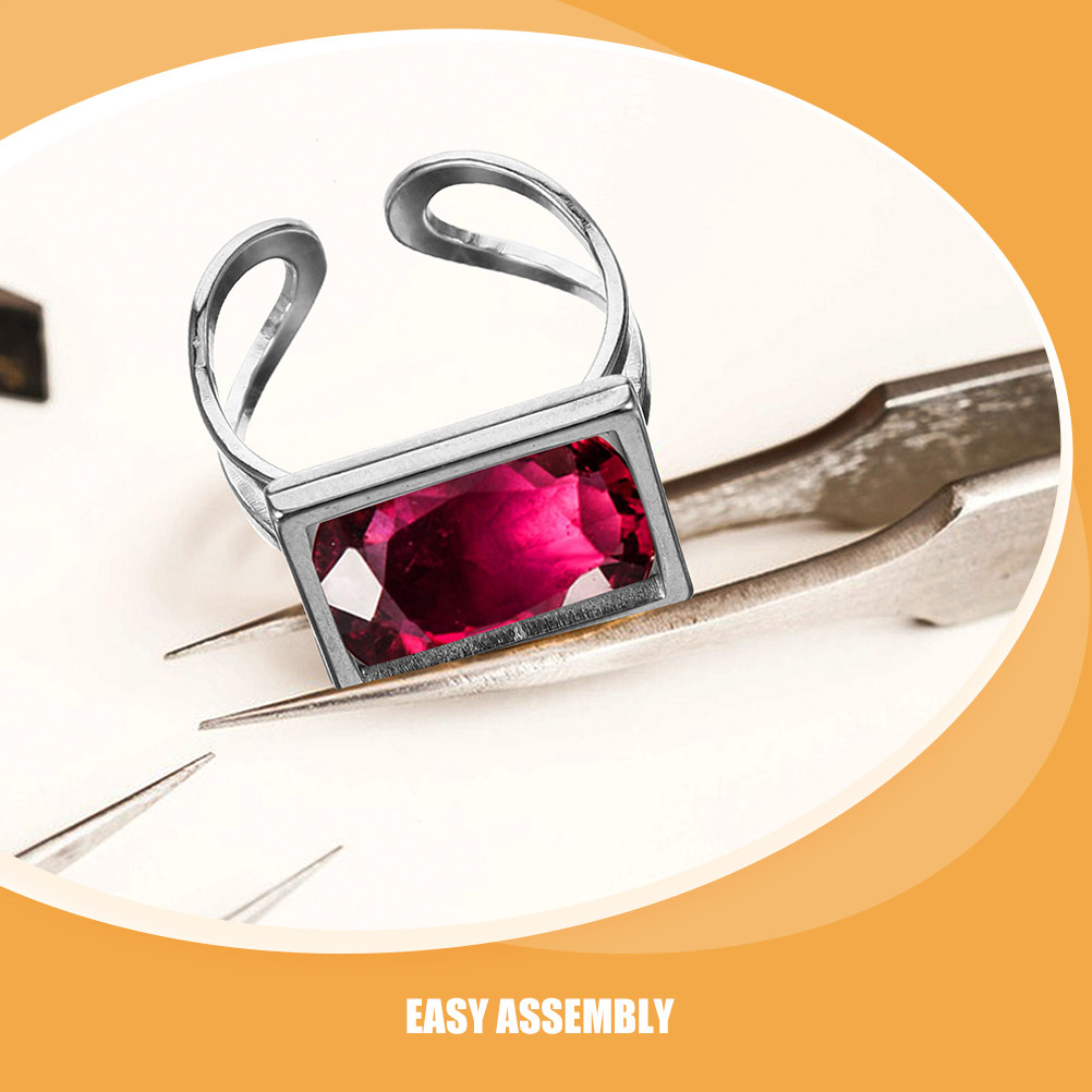 4Pcs Square Bezel Ring Base DI - Crafting Resin 评论和价格