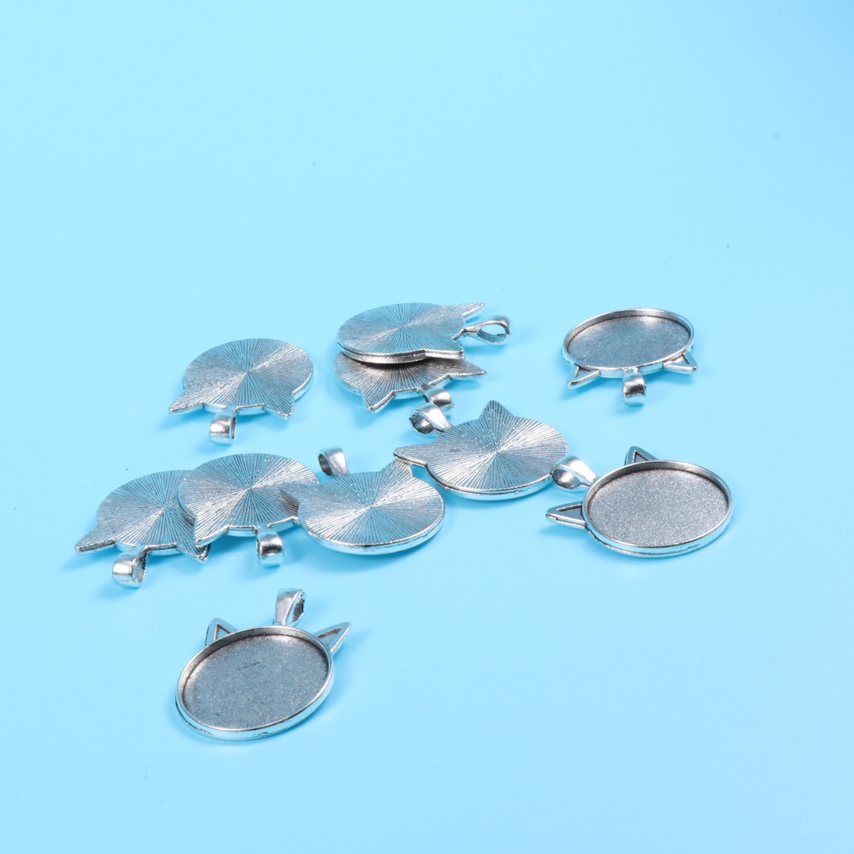 10Pcs Cat Ear Bezel Pendant Tr - Crafting Resin 评论和价格