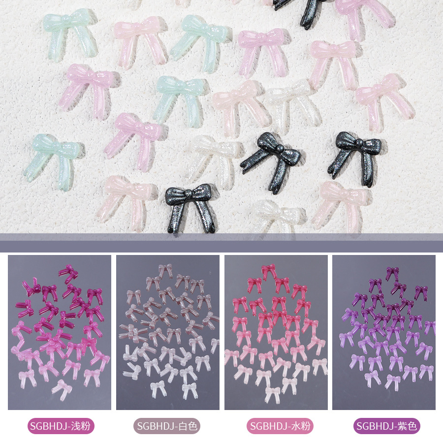 100pcs/pack New Glitter Bow Ti - Resin Glitter Pack 评论和价格