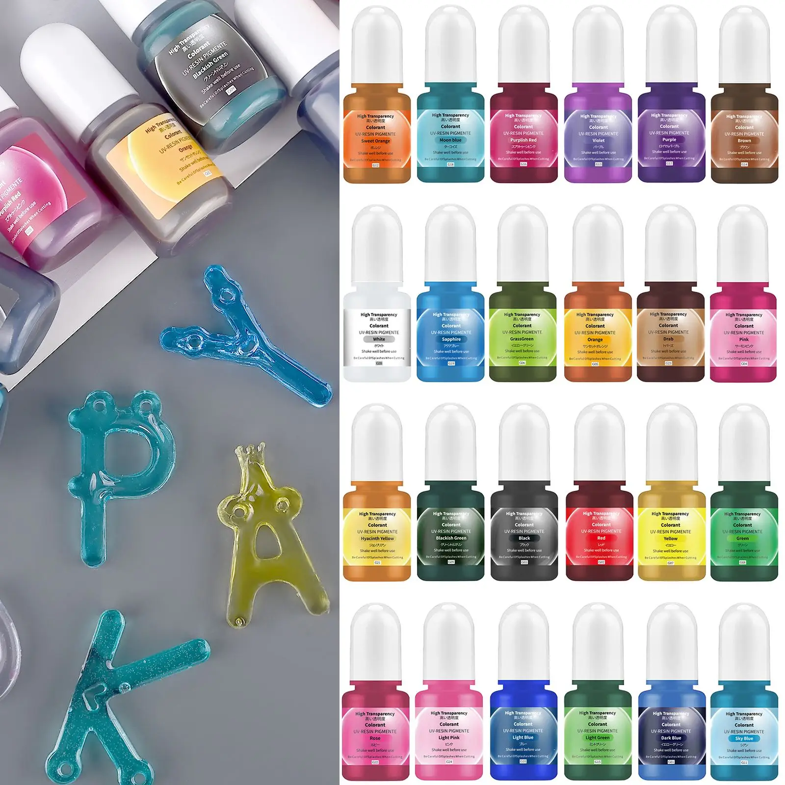24Colors 5ml Epoxy Resin Pigme - Epoxy Uv Resin Kit 评论和价格