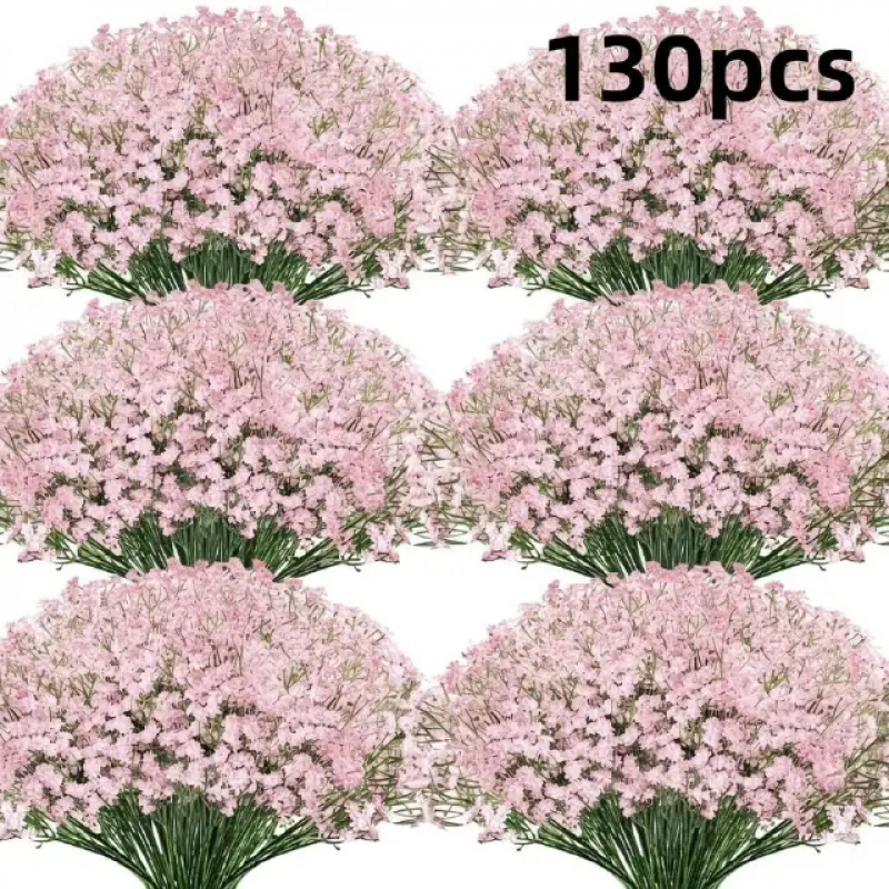 130-Stem Pink Gypsophila Artif - Dried Flower Bulk 评论和价格