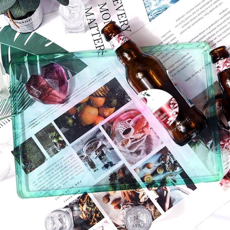 L21E Rectangle Tray UV Crystal - Serving Tray Mold 评论和价格