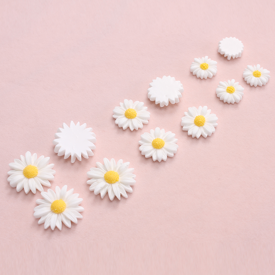50pcs/lot 9mm-22mm White Flat  - Flower Preservation Resin 评论和价格