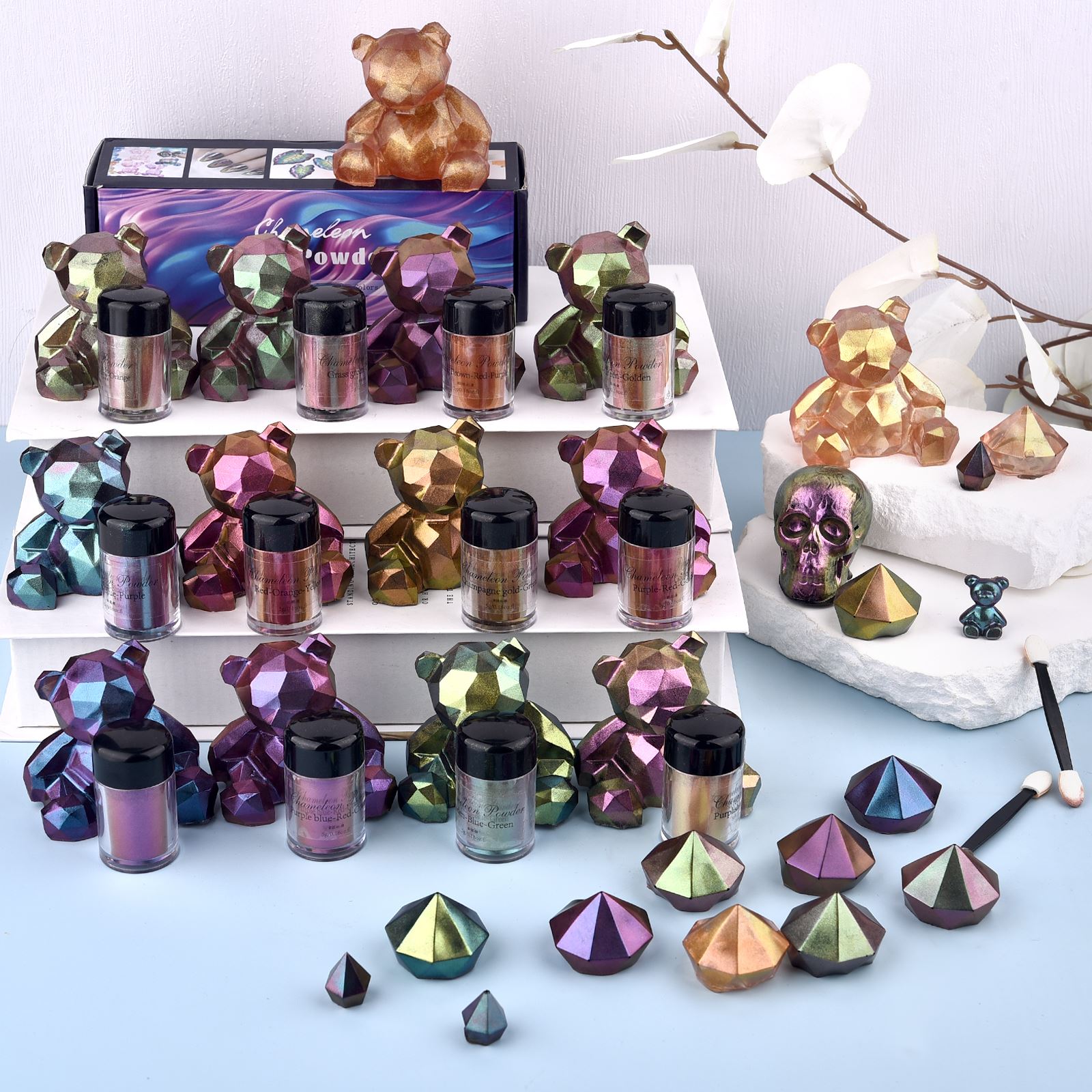 5g Chameleon Powder Nail Stain - Resin Pigment Set 评论和价格