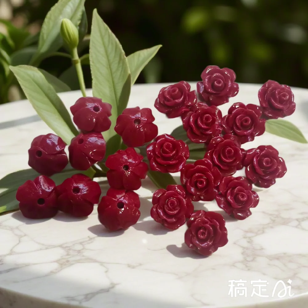8/10mm Coral Beads Camelia Flo - Flower Preservation Resin 评论和价格