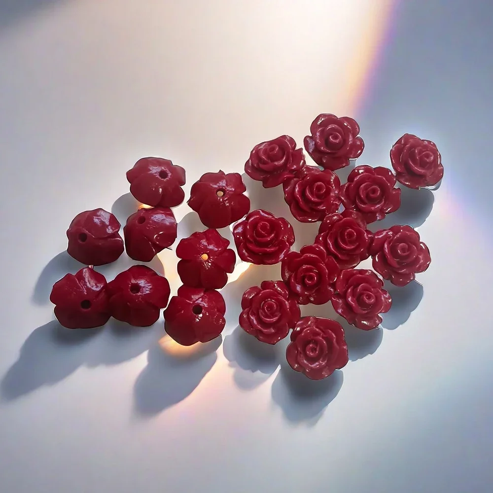 8/10mm Coral Beads Camelia Flo - Flower Preservation Resin 评论和价格